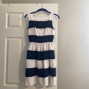 Navy and White Striped Dress